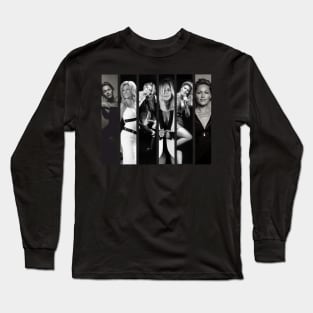 Helene Fischer vertical collage Black and White Long Sleeve T-Shirt